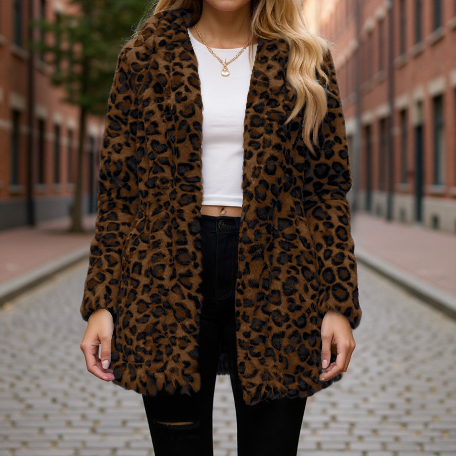 Leopard Faux Fur Coat for Women I ViralFall Winter Outfit