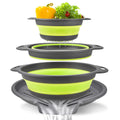 3-Piece Collapsible Colander Set with Self-Draining Base