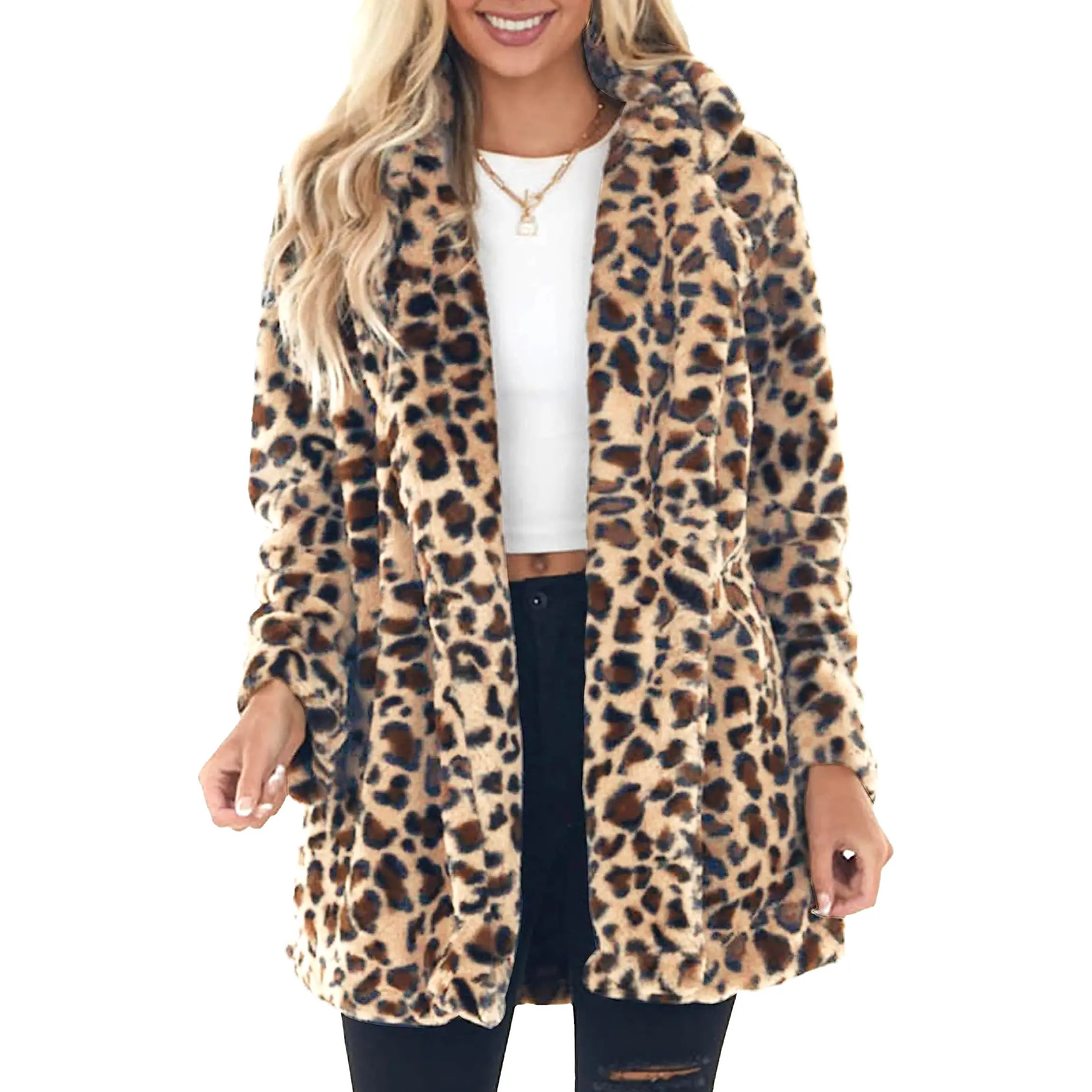 Leopard Faux Fur Coat for Women I ViralFall Winter Outfit