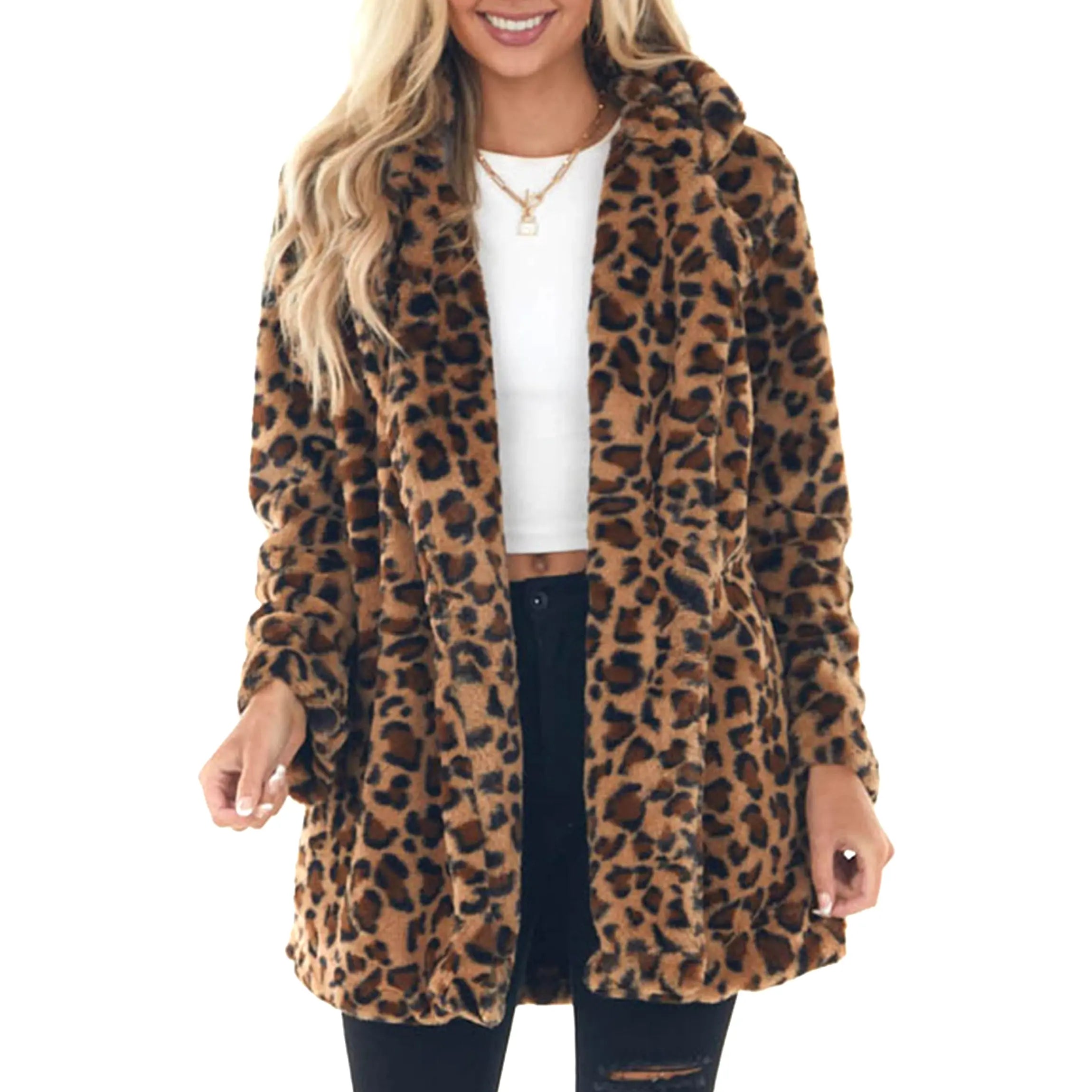 Leopard Faux Fur Coat for Women I ViralFall Winter Outfit